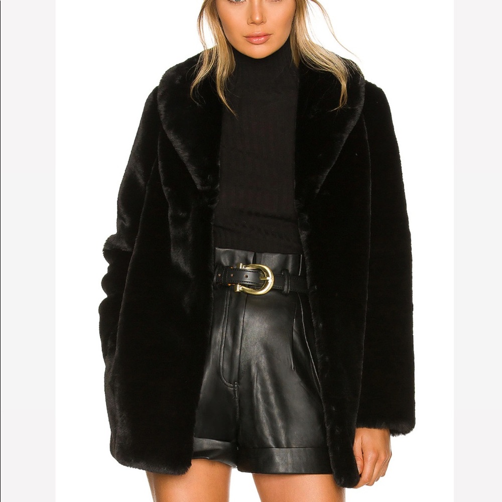 Tatiana Faux Fur Coat in Black (NWOT)